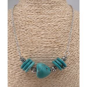 Artisan Handcrafted Made USA  Large Turquoise Statement Necklace